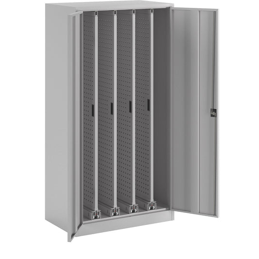 Vertical pull-out cupboard, with 4 drawers, light grey.