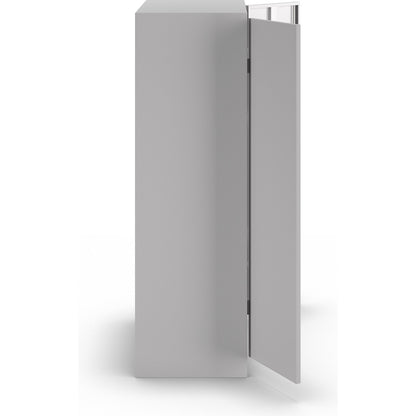Vertical pull-out cupboard, with 2 drawers and 3 shelves, light grey.