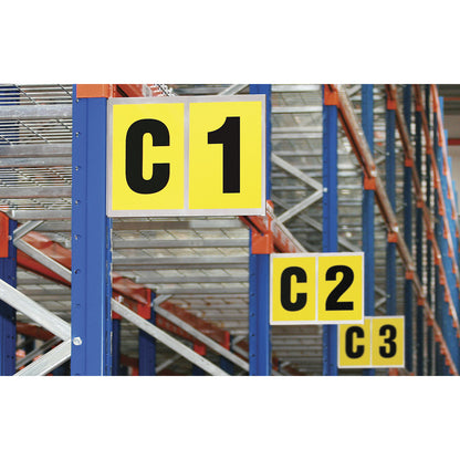 Aluminium sign, H 260 mm, W 310 mm, double, for 2 characters.
