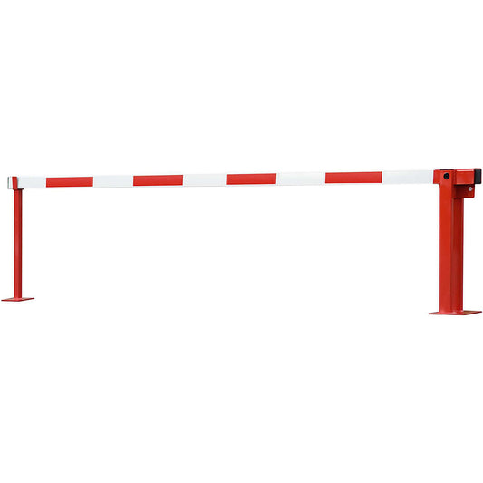Roadblock, barrier, with gas spring, barrier beam length 5 m.