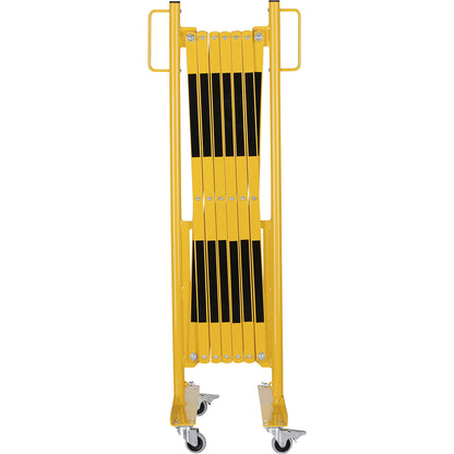 Expanding barrier, with 2 feet with castors, yellow / black, max. length 3600 mm.
