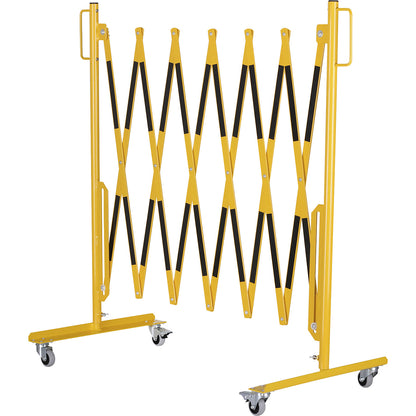 Expanding barrier, with 2 feet with castors, yellow / black, max. length 3600 mm.