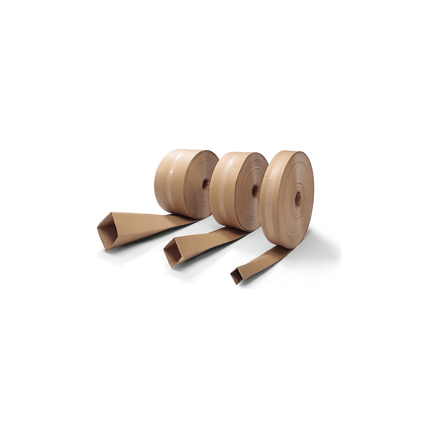 Corrugated cardboard tubing, single fluted, roll width 100 mm, roll length 70 m.