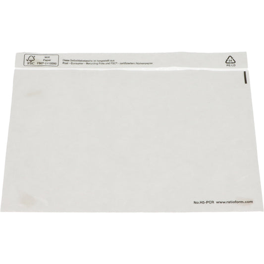 Recycled document bags, blank, pack of 250, LxW 240 x 185 mm.