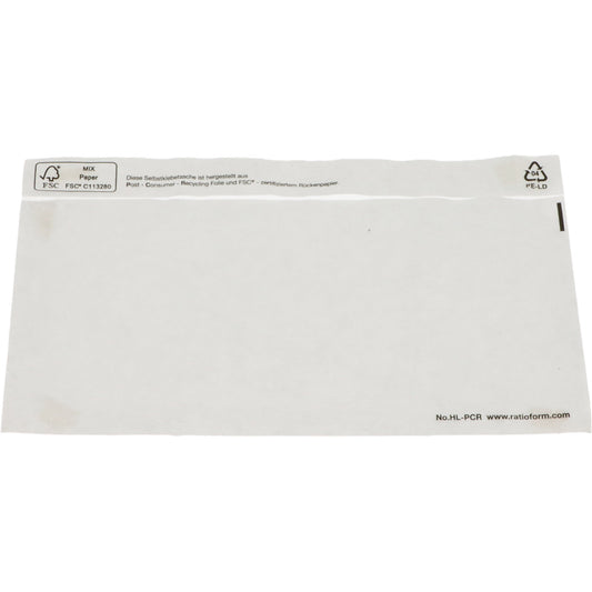 Recycled document bags, blank, pack of 250, LxW 240 x 140 mm.