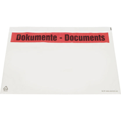 Premium light document pouches, Documents imprint, pack of 250, C4.