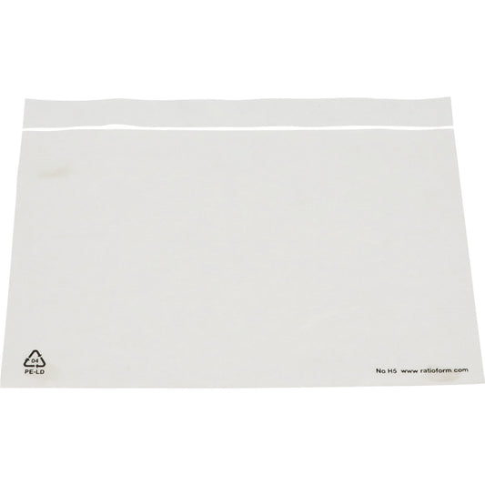 Document pouches, adhesive liner, pack of 250, LxW 240 x 185 mm.