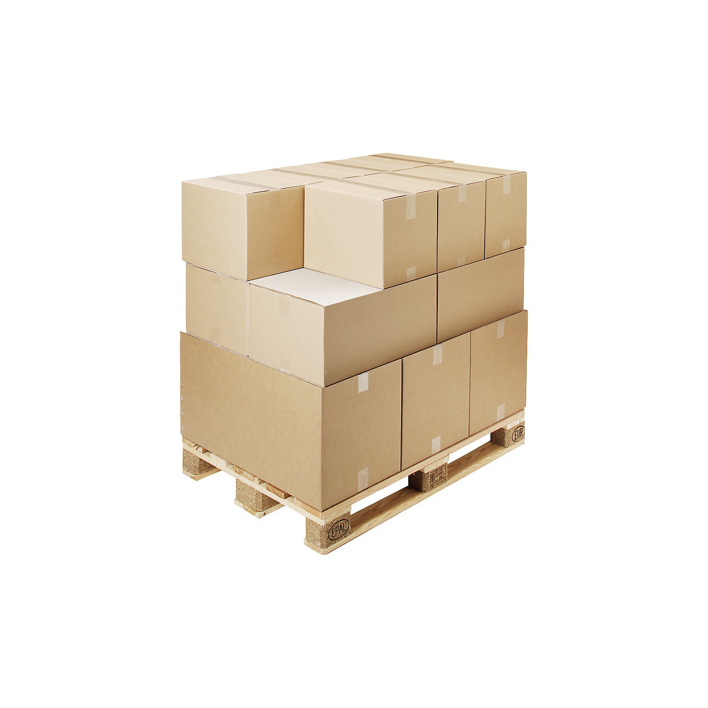 Solid cardboard pallet interlayers, smooth on one side, LxW 1170 x 970 mm, pallet with pack of 800 items.