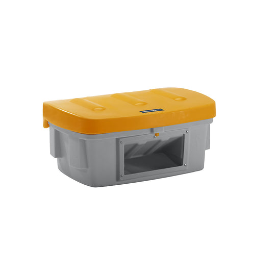 Universal / grit container, with dispenser opening, 100 l, orange lid.