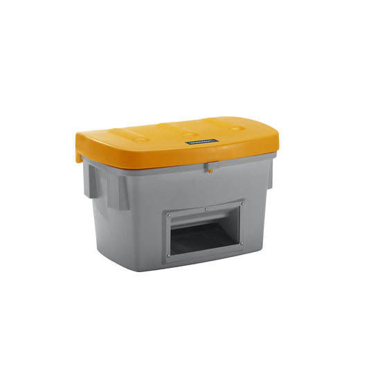 Universal / grit container, with dispenser opening, 200 l, orange lid.