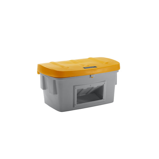 Universal / grit container, with dispenser opening, 400 l, orange lid.