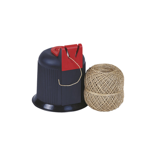 Dispenser for cords, with cutting device, black.