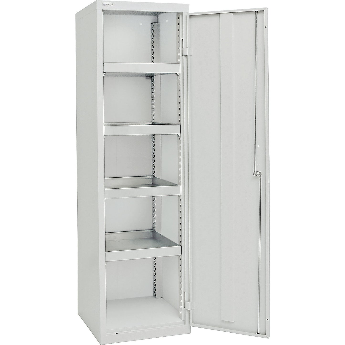 Environmental cupboard without door perforations, HxWxD 1800 x 500 x 500 mm, 4 tray shelves, light grey / light grey.