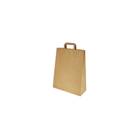 Paper carry bag, brown, LxWxH 320 x 140 x 420 mm, 80 g/m², pack of 250.