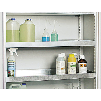 Environmental cupboard without door perforations, HxWxD 1800 x 1000 x 500 mm, 4 tray shelves, light grey / light grey.