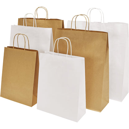 Toptwist paper carry bag, classic, white, LxWxH 240 x 110 x 310 mm, pack of 150.
