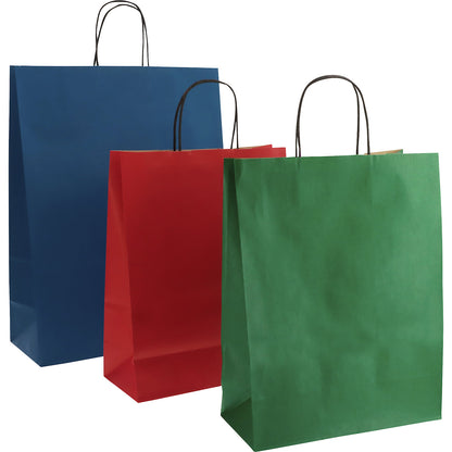 Toptwist paper carry bag, coloured, blue, LxWxH 320 x 140 x 420 mm, pack of 150.