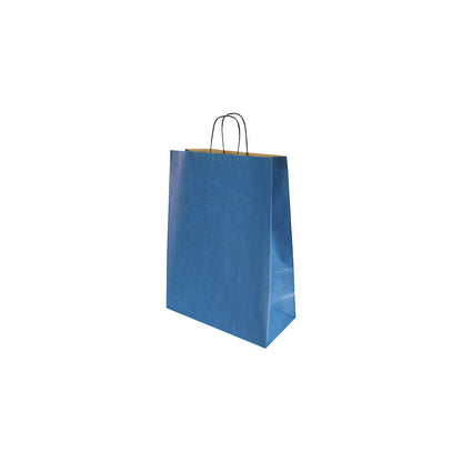 Toptwist paper carry bag, coloured, blue, LxWxH 320 x 140 x 420 mm, pack of 150.