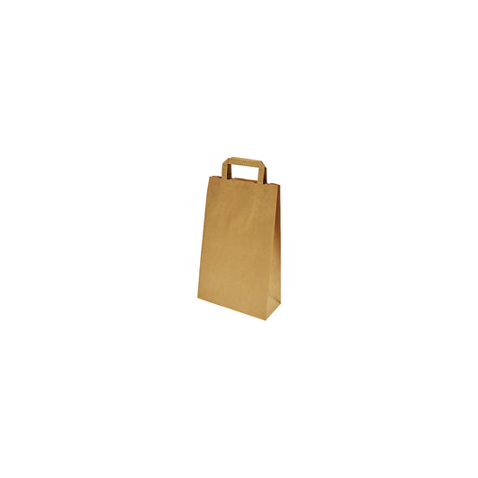 Paper carry bag, brown, LxWxH 220 x 105 x 360 mm, 70 g/m², pack of 250.