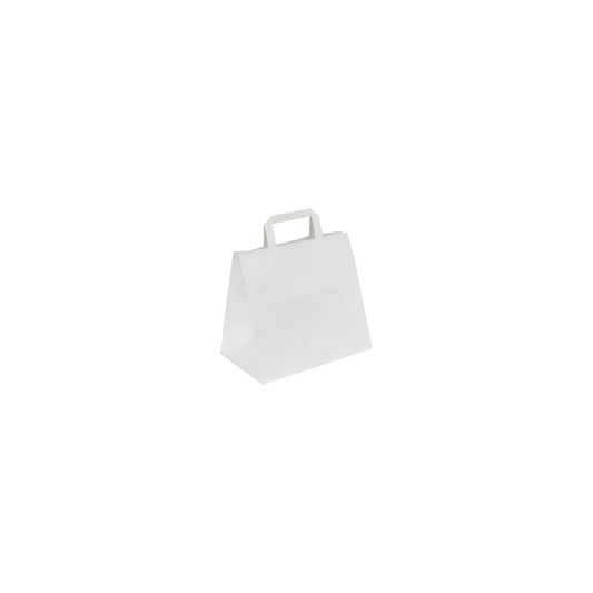 Paper carry bag, white, LxWxH 260 x 175 x 245 mm, 70 g/m², pack of 250.