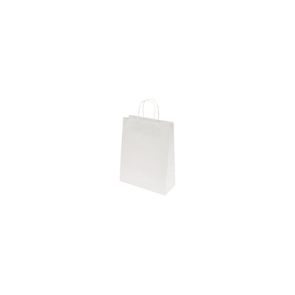 Toptwist paper carry bag, classic, white, LxWxH 240 x 110 x 310 mm, pack of 150.