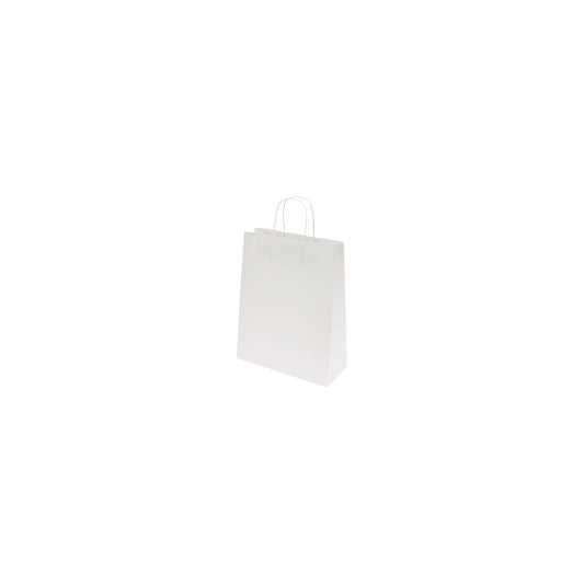 Toptwist paper carry bag, classic, white, LxWxH 240 x 110 x 310 mm, pack of 150.