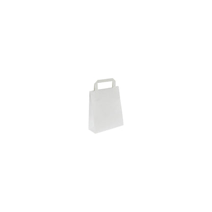 Paper carry bag, white, LxWxH 180 x 80 x 220 mm, 70 g/m², pack of 500.