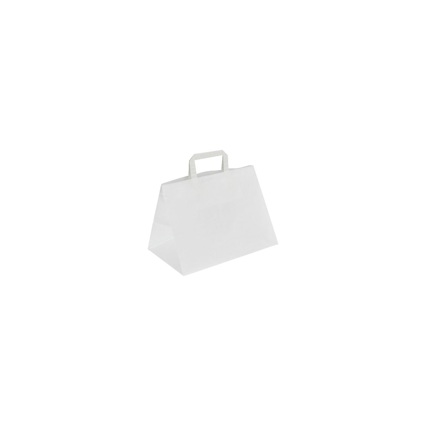 Paper carry bag, white, LxWxH 317 x 218 x 245 mm, 70 g/m², pack of 250.