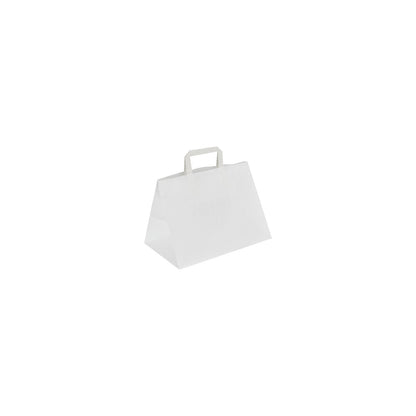 Paper carry bag, white, LxWxH 317 x 218 x 245 mm, 70 g/m², pack of 250.