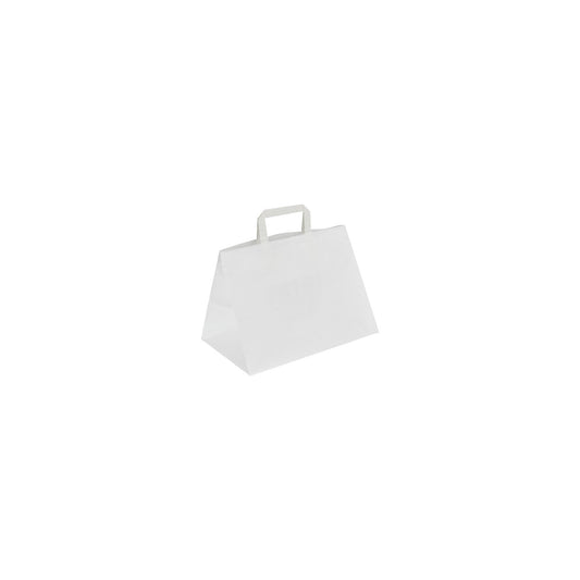 Paper carry bag, white, LxWxH 317 x 218 x 245 mm, 70 g/m², pack of 250.