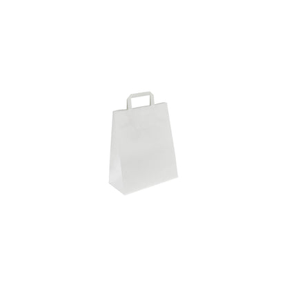 Paper carry bag, white, LxWxH 400 x 160 x 450 mm, 100 g/m², pack of 200.
