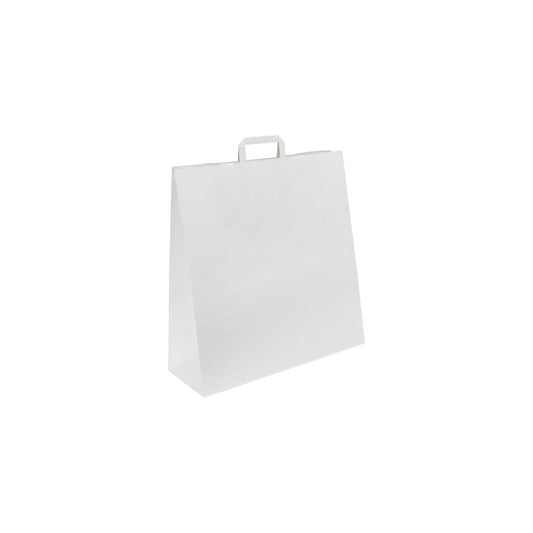 Paper carry bag, white, LxWxH 450 x 170 x 480 mm, 100 g/m², pack of 200.