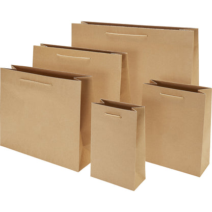 CLASSIC paper carry bag, brown, LxWxH 270 x 240 x 100 mm, pack of 200.