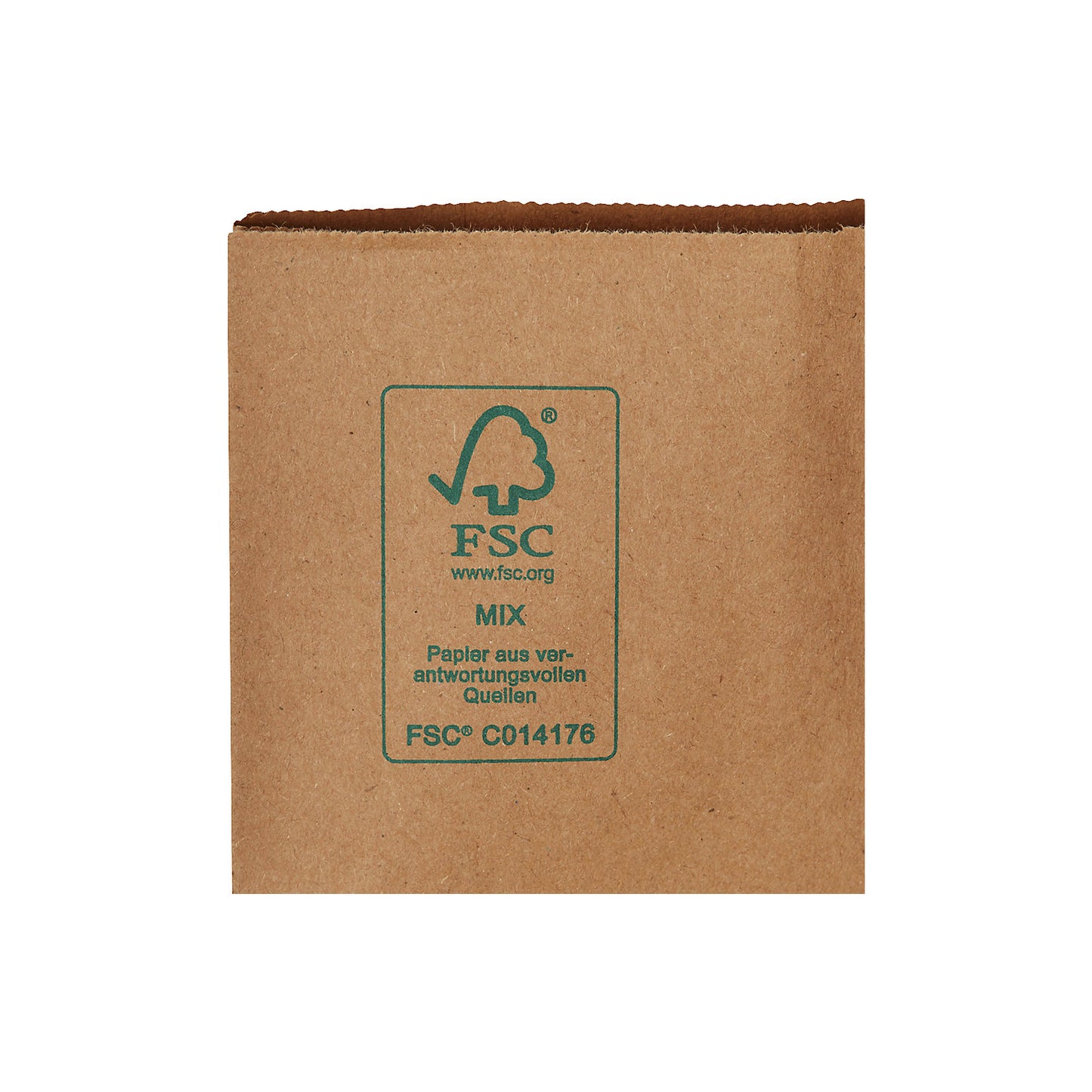 Paper carrier bag, recycled paper, brown, pack of 250, LxWxH 320 x 140 x 420 mm, 80 g/m².