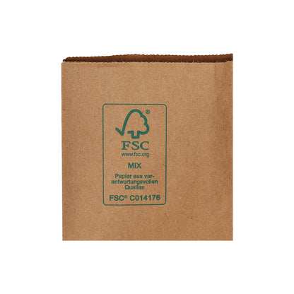 Paper carrier bag, recycled paper, brown, pack of 250, LxWxH 320 x 140 x 420 mm, 80 g/m².