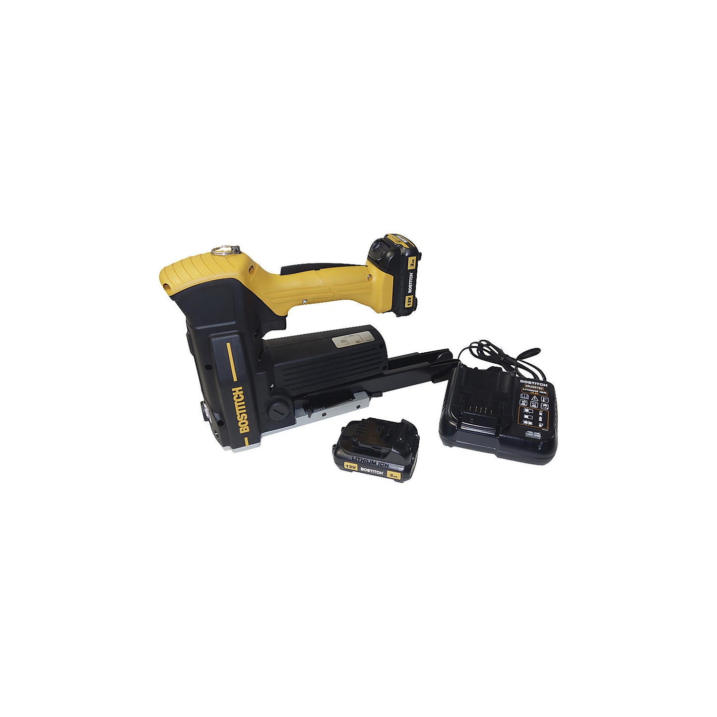 Rechargeable closing stapler, for single to double fluted cardboard boxes, for staples 18 / 22 mm.