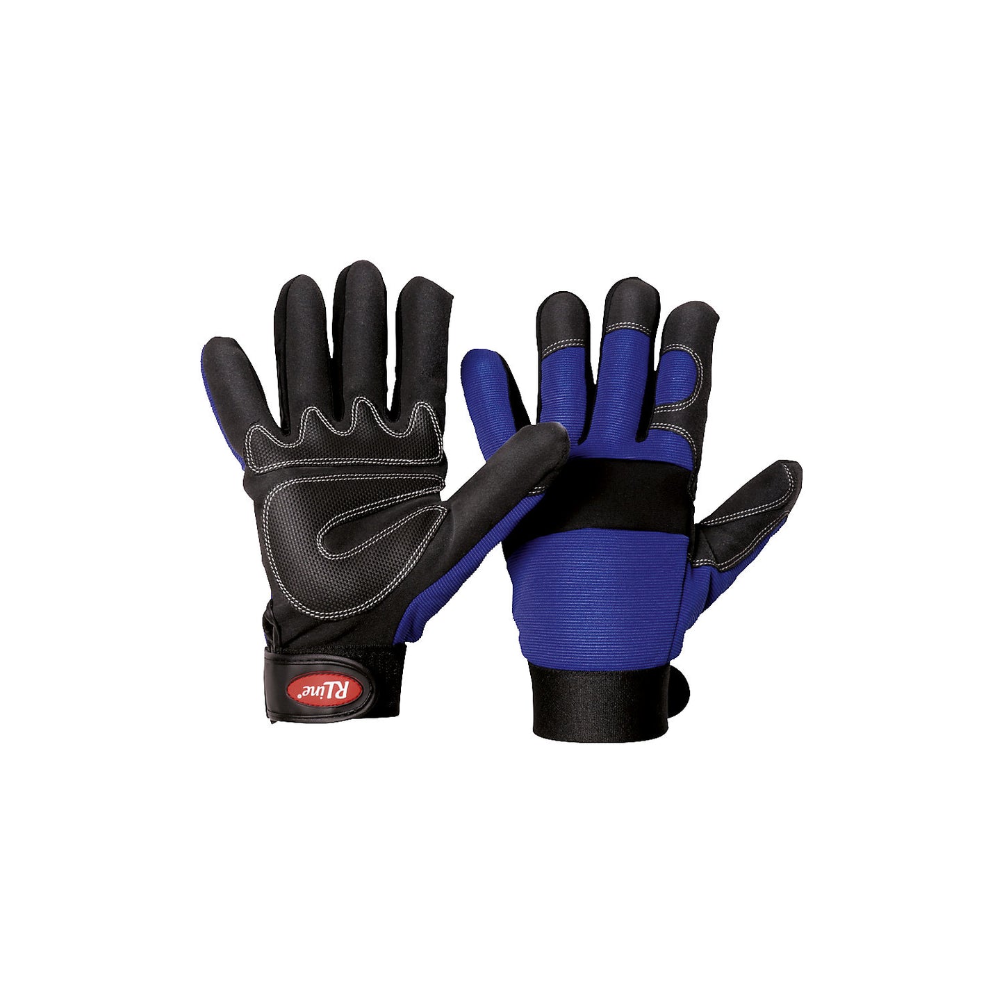 Mechanic's gloves with knuckle guard, blue, pack of 6 pairs, size 9.