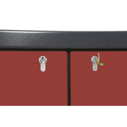 Fire resistant industrial hazardous goods cupboard, type 90, HxWxD 1955 x 1200 x 615 mm, 2 door, traffic red.