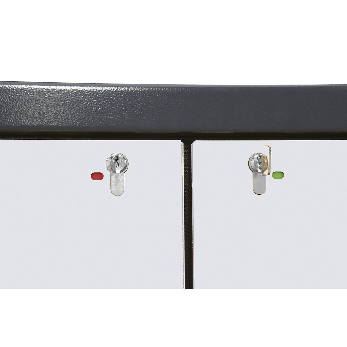 Fire resistant industrial hazardous goods cupboard, type 90, HxWxD 1955 x 900 x 615 mm, 2 door, white aluminium.