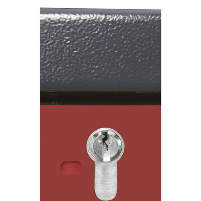 Fire resistant industrial hazardous goods cupboard, type 90, HxWxD 1955 x 600 x 615 mm, 1 door, traffic red.