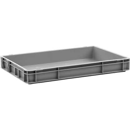 Euro stacking container, capacity 12 l, LxWxH 600 x 400 x 75 mm, PP, grey.