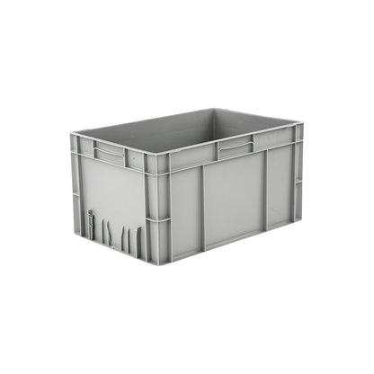 Euro stacking container, capacity 59 l, LxWxH 600 x 400 x 320 mm, PP, grey.