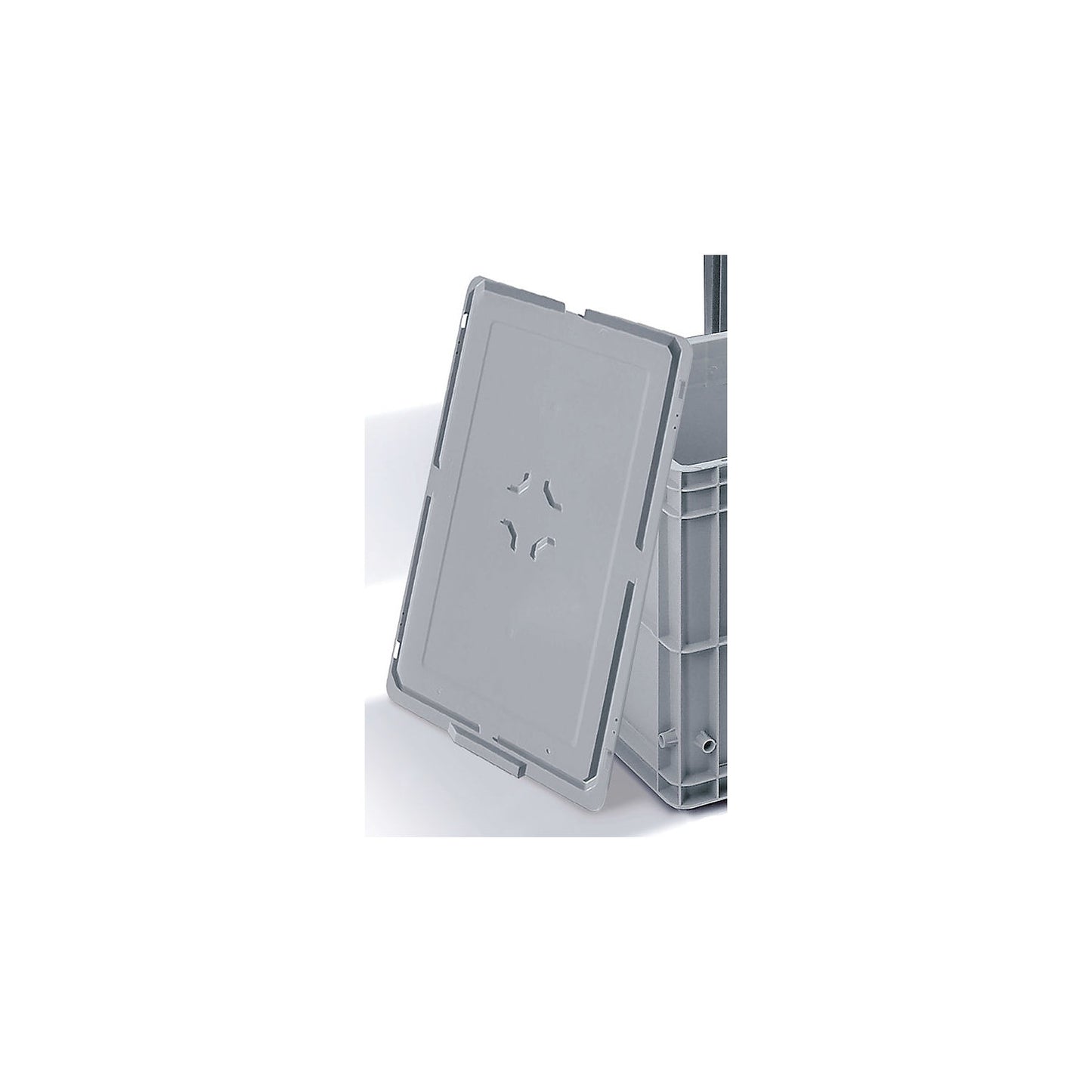 Lid for plastic stacking container, for LxW 600 x 400 mm, grey.