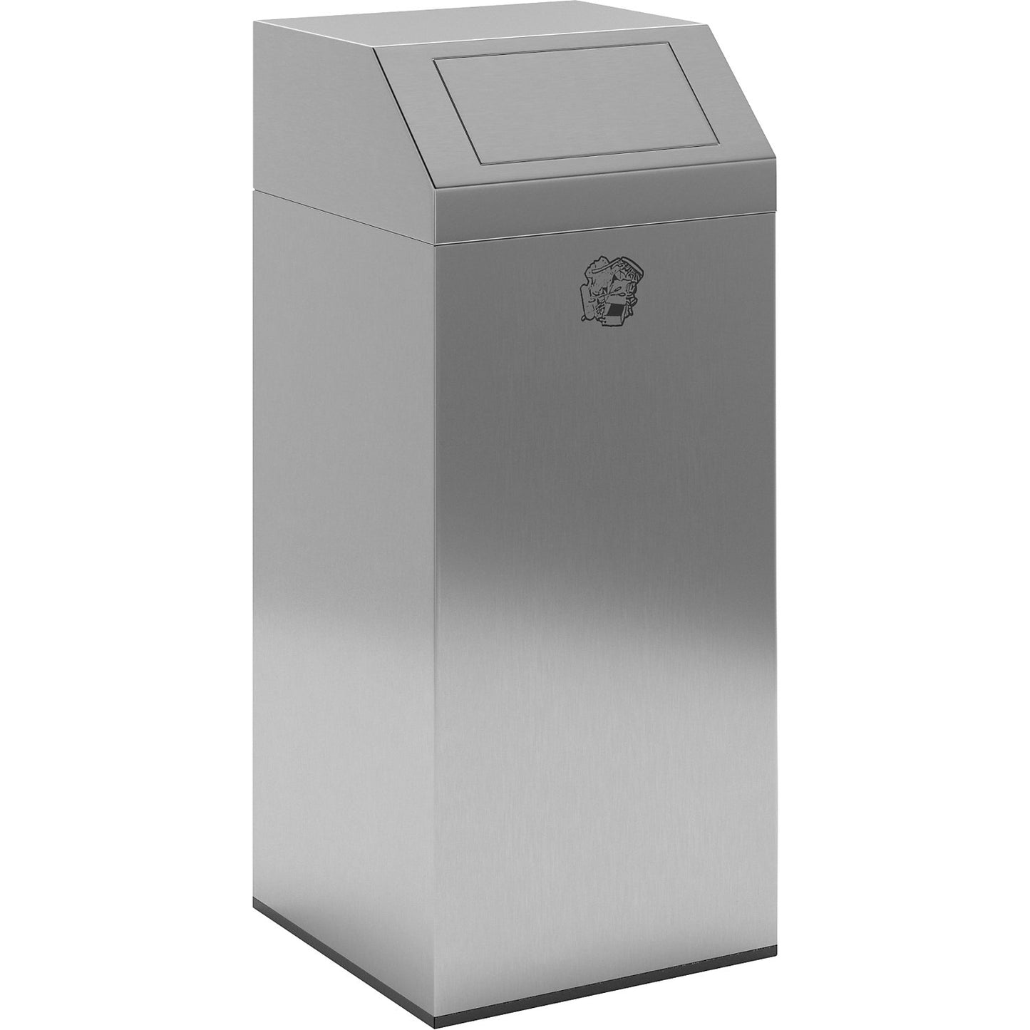 Stainless steel waste collector, for indoor and outdoor use, capacity 76 l, WxHxD 380 x 890 x 380 mm, with stainless steel inner container.