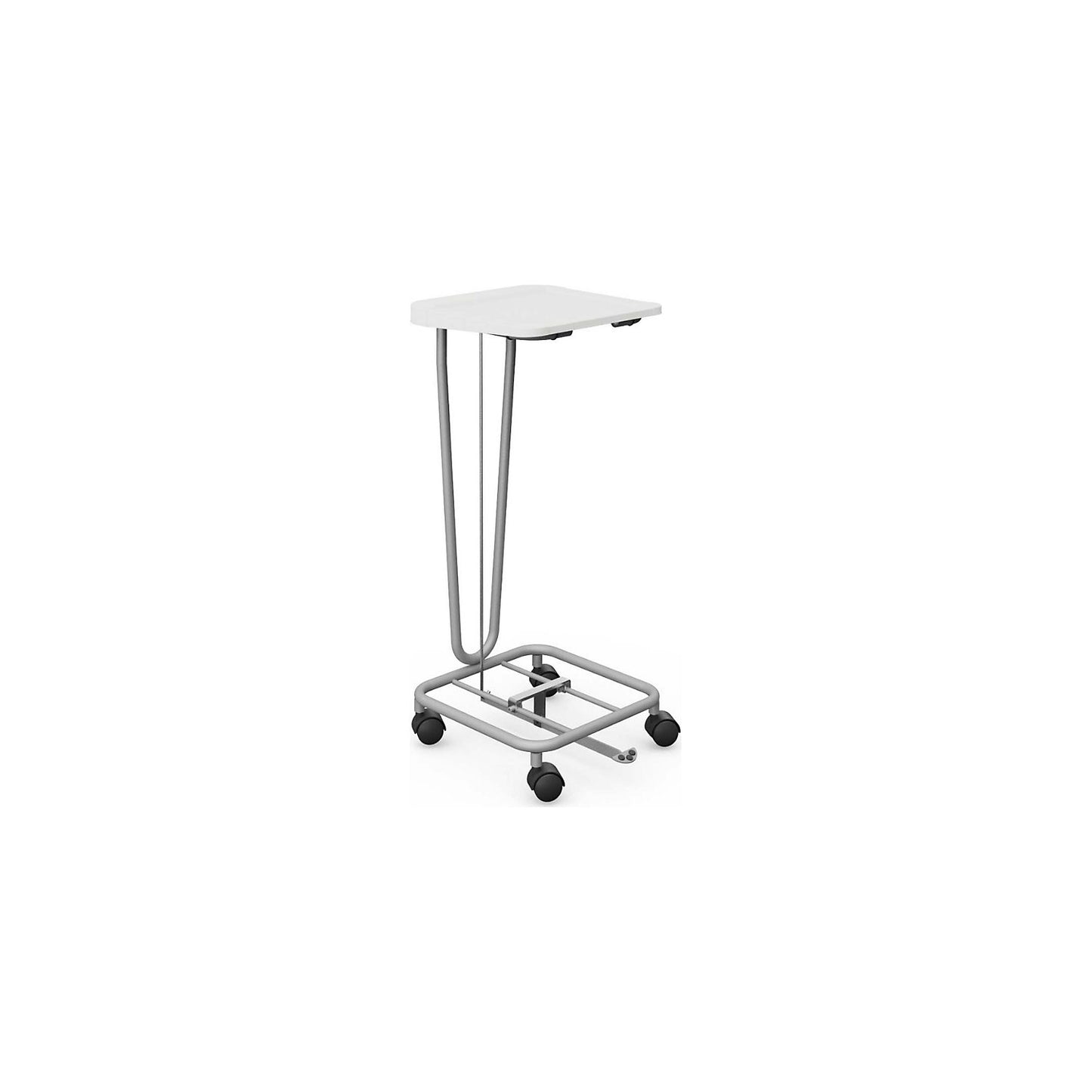 Waste sack stand without lid, for capacity 1 x 70 l, static frame, stainless steel.