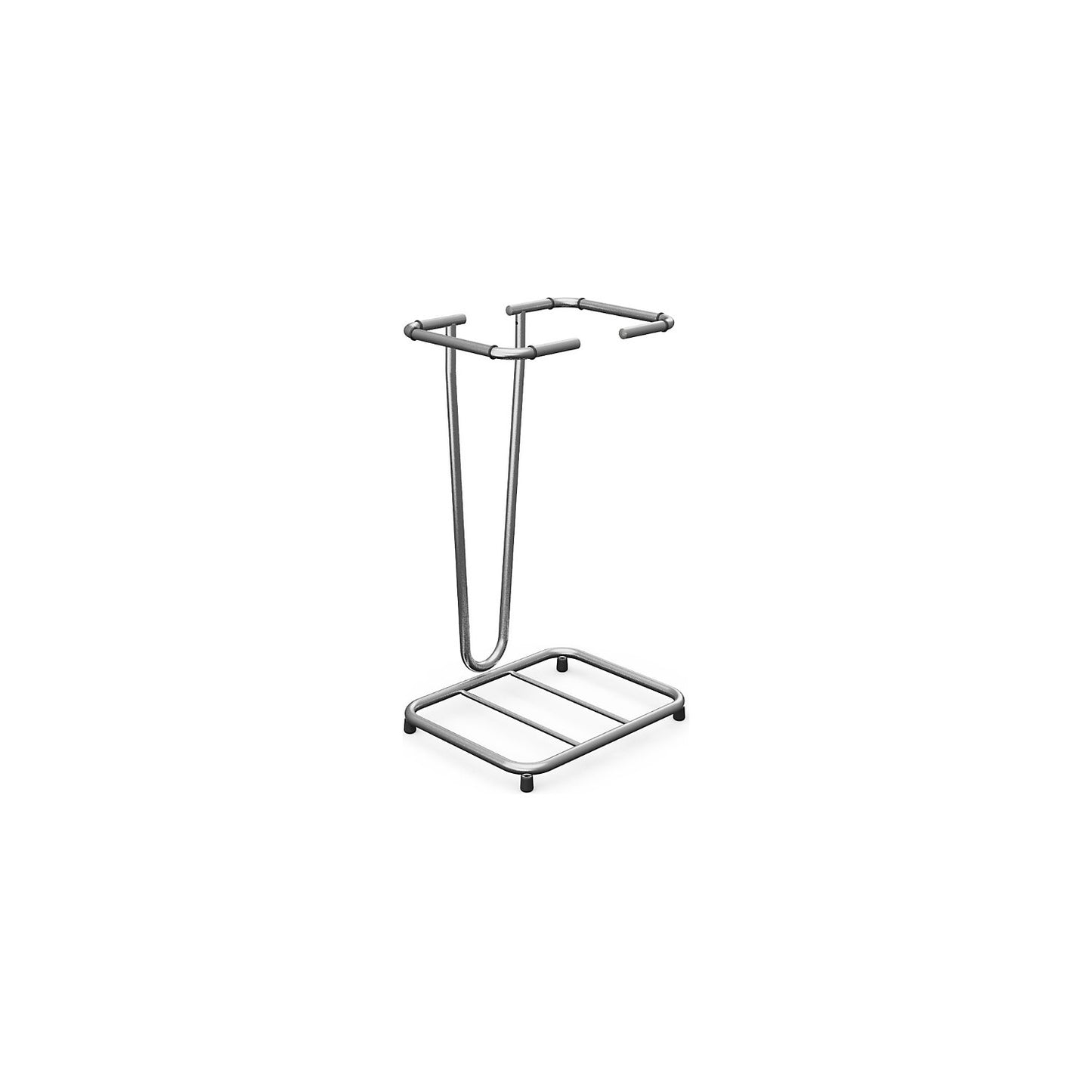 Waste sack stand without lid, for capacity 1 x 120 l, static frame, stainless steel.