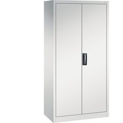 Workshop double door cupboard, HxWxD 1950 x 930 x 500 mm, light grey / light grey.