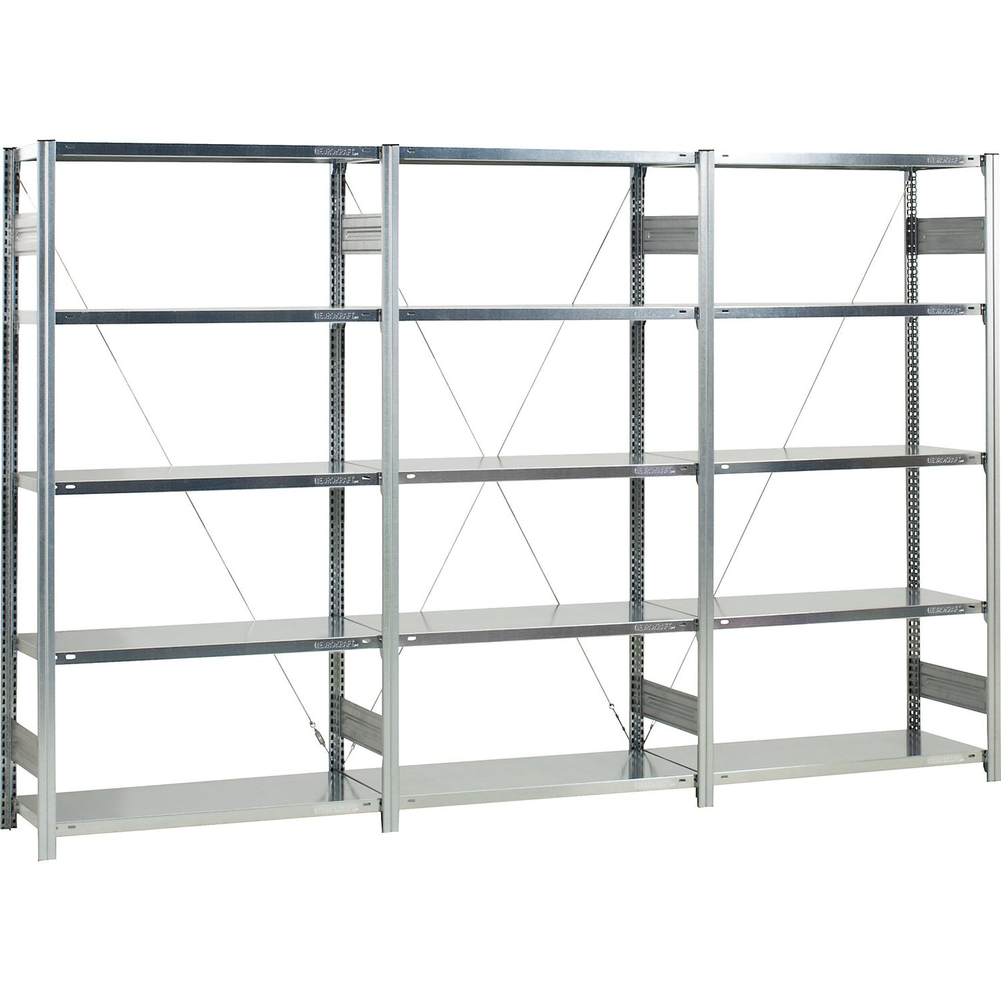 Boltless shelving unit, light duty, single-sided, HxWxD 2000 x 1000 x 500 mm, zinc plated, standard shelf unit.