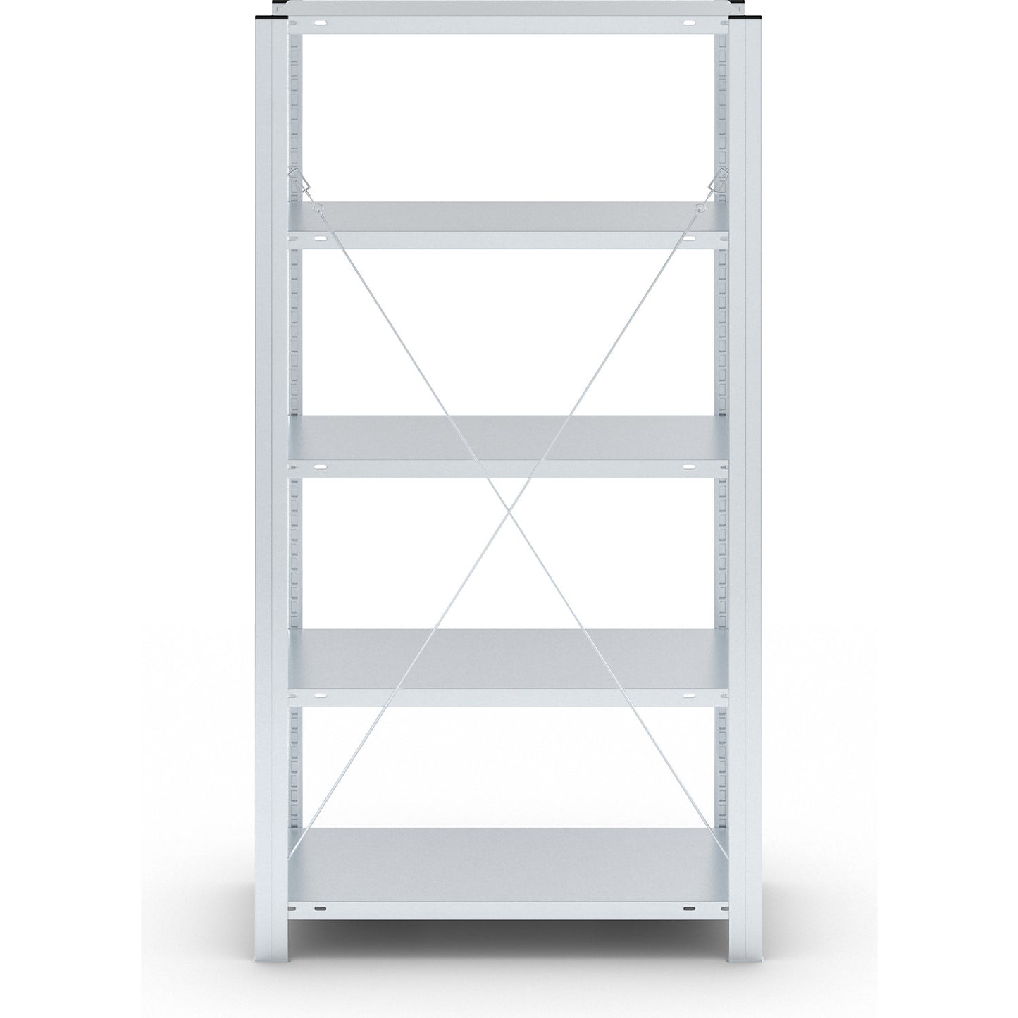 Boltless shelving unit, medium duty, single-sided, HxWxD 2000 x 1000 x 500 mm, zinc plated, standard shelf unit.