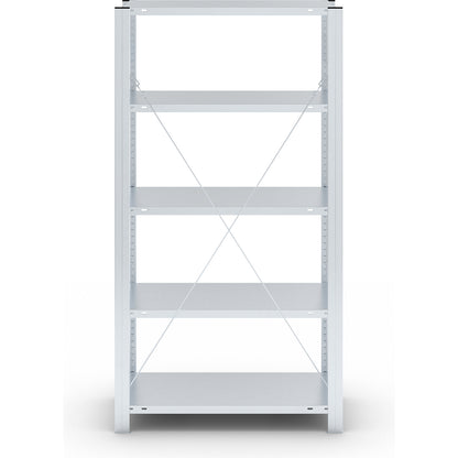 Boltless shelving unit, medium duty, single-sided, HxWxD 2000 x 1000 x 500 mm, zinc plated, standard shelf unit.